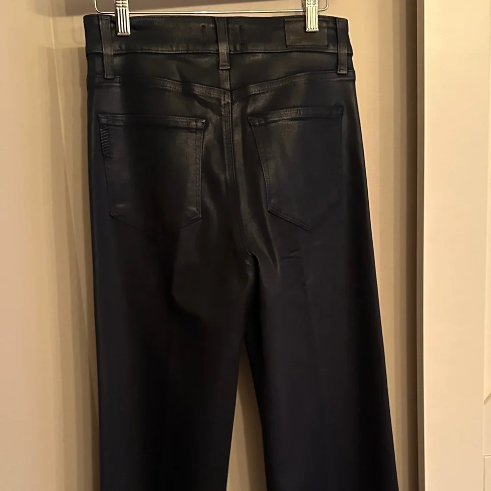 PAIGE coated Women's Wide Leg navy Jeans - Picture 7 of 8